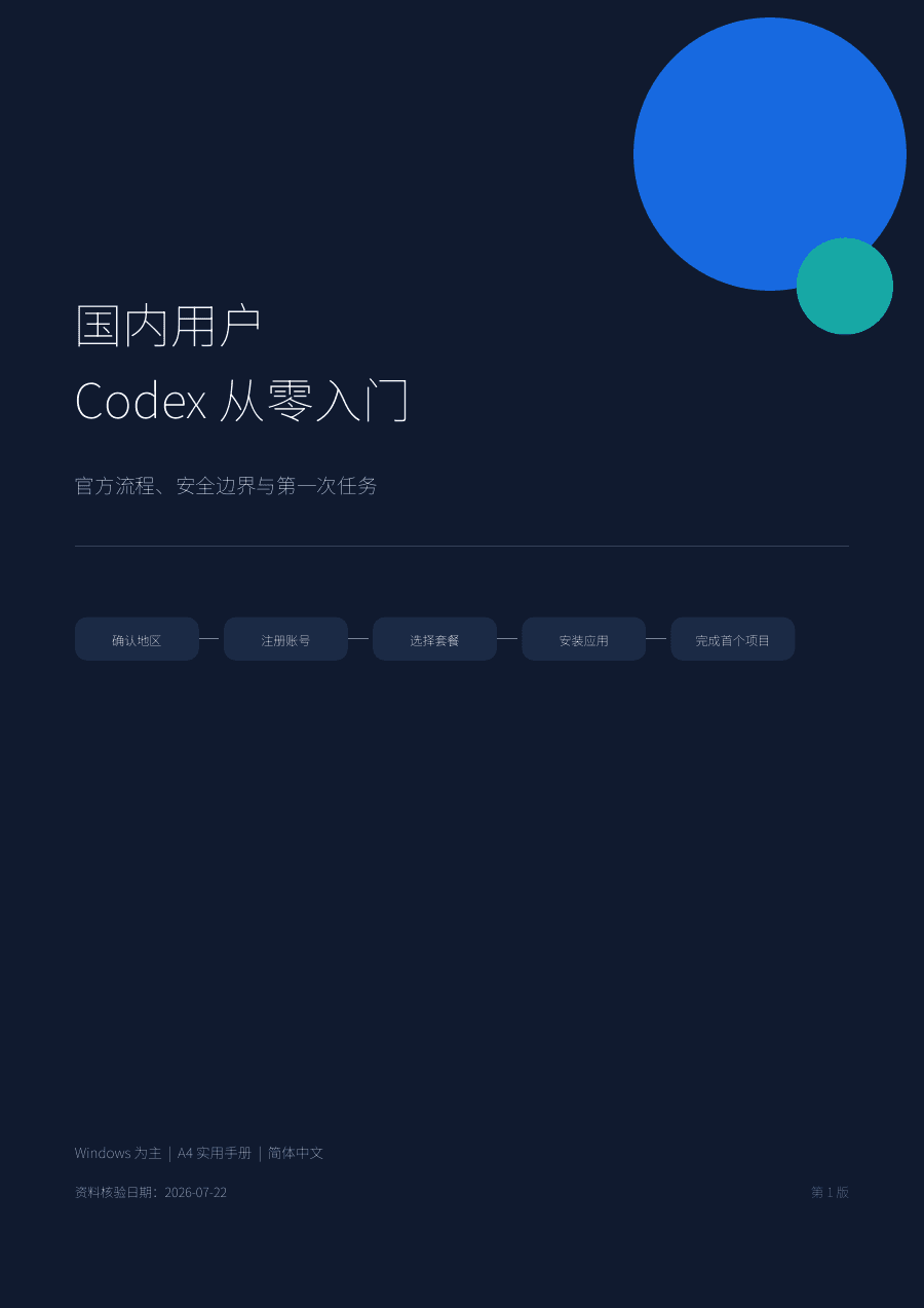 Cover of the free Codex beginner guide in Simplified Chinese